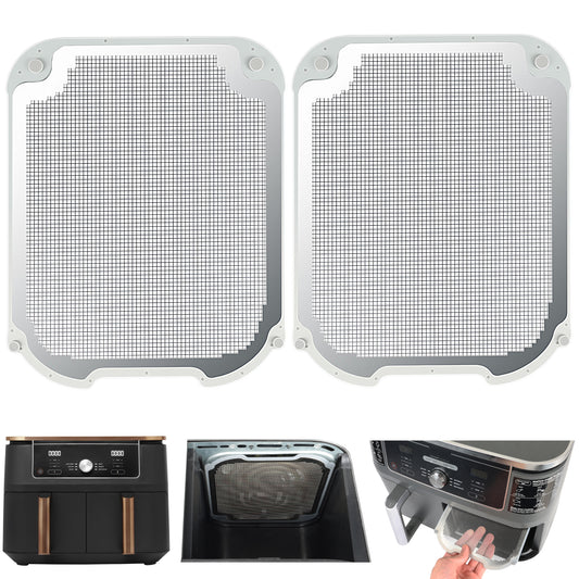 BYKITCHEN Air Fryer Accessories for Ninja Dual 9.5L AF400UK/DZ400UKSTGD/AF400UKCP, 2PCS Magnetic Splatter Guard for Airfryer, Special Compatible with Ninja Foodi Max Double Air Fryer