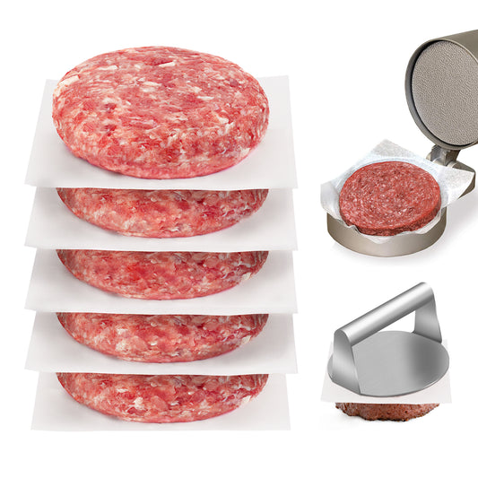 BYKITCHEN Parchment Paper Squares, Set of 300, 6 x 6 Inch Hamburger Patty Paper, Non Stick Patty Paper for Smash Burger Press, Burger Patty Maker, Separating Freezing & More