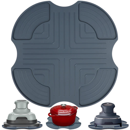 BYKITCHEN Air Fryer Accessories for Ninja Crispi Airfryer, Silicone Heat Resistant Anti-Slip Trivet for Ninja Crisp PowerPod, Compatible with Crispy Portable Air Fryer FN101GY/FN101SG/FN101ST & More