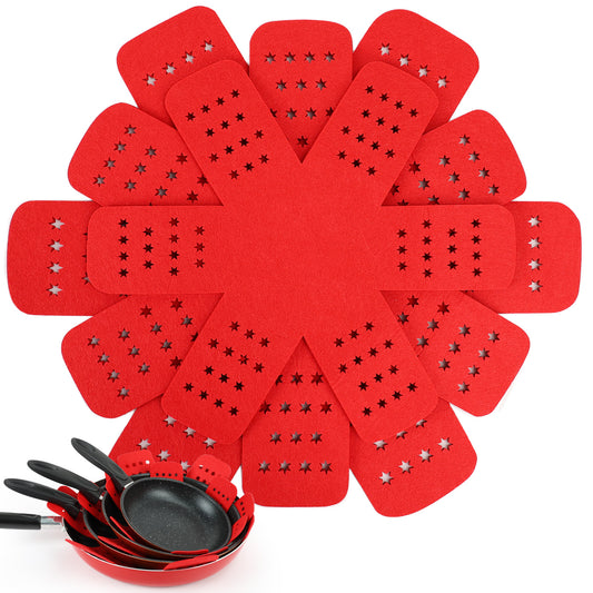 BYKITCHEN Pan Protectors for Stacking, Pot and Pan Separators Pads with Stars, Pot Protectors for Stacking and Protecting Your Cookware(6pcs & 3 Sizes)