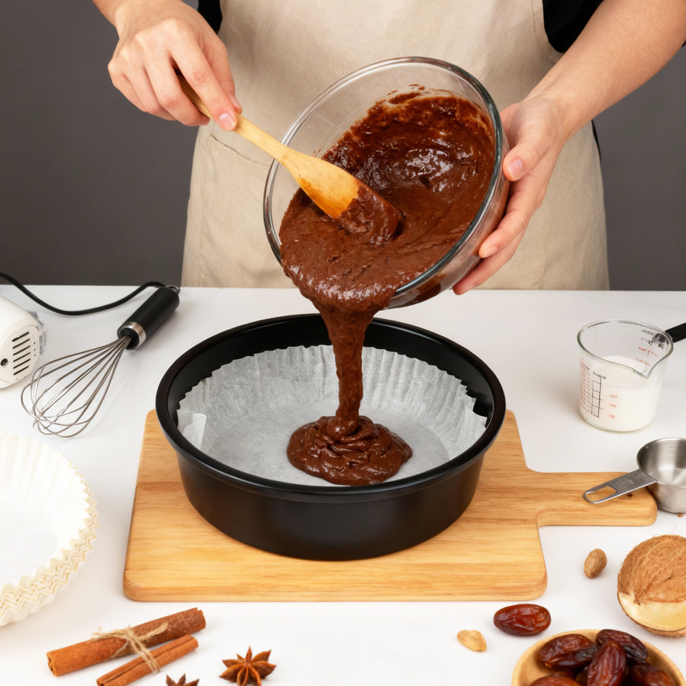 BYKITCHEN 18cm Cake Tin Liners, for 6 Inch & 7 Inch Small Cake Tin & Round Baking Mould, Greaseproof Parchment Paper Liner, Disposable Non-Stick Baking Parchment Paper for Air Fryer (Inner 15cm)