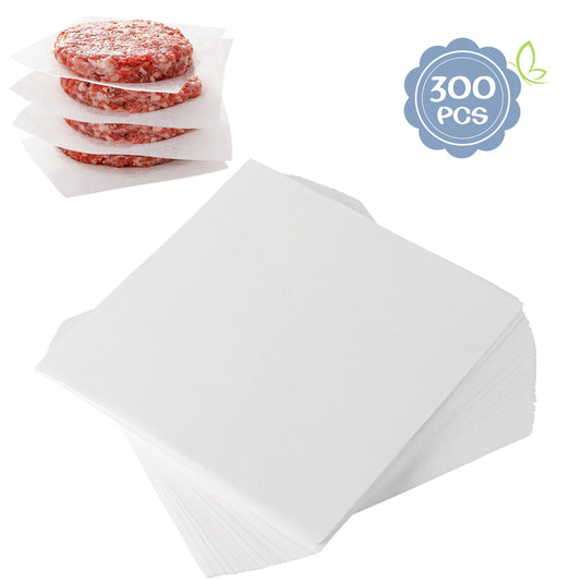 Burger Patty Papers, Set of 300, 14cm Square Baking Parchment for Separating Patties, Cookies and More