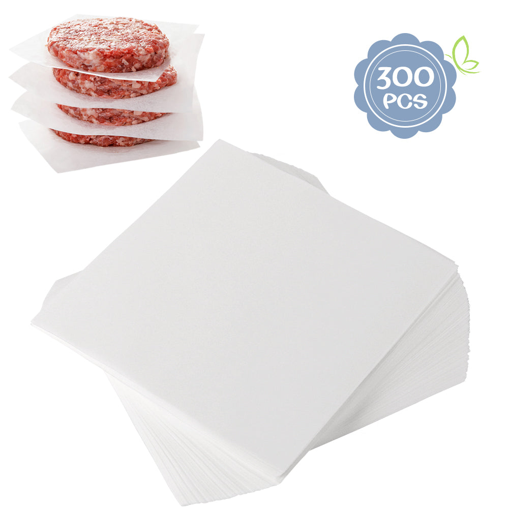 Burger Patty Paper, 5.5 x 5.5in, Set of 300, Patty Paper Squares, Baking Parchment Squares/Hamburger Patty Papers for Separating Burger, Cookies and More