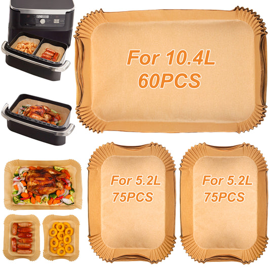 BYKITCHEN 210PCS Air Fryer Liners for Ninja AF500UK, Flex Drawer 10.4L Air Fryer Accessories, AF500UK Accessories, Large Air Fryer Liners for Megazone, Also Compatible for Duronic 10L & Instant 8.5L