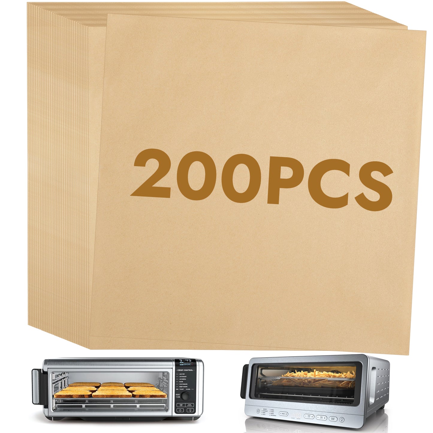 BYKITCHEN 200PCS 12 Inch Air Fryer Parchment Paper, Sandwich Wrapping Paper, Food Basket Liners, Airfryer Liners for Ninja Air Fryer SP101 SP201 SP301 SP151 SP351, Flip Up Toaster Oven Accessories