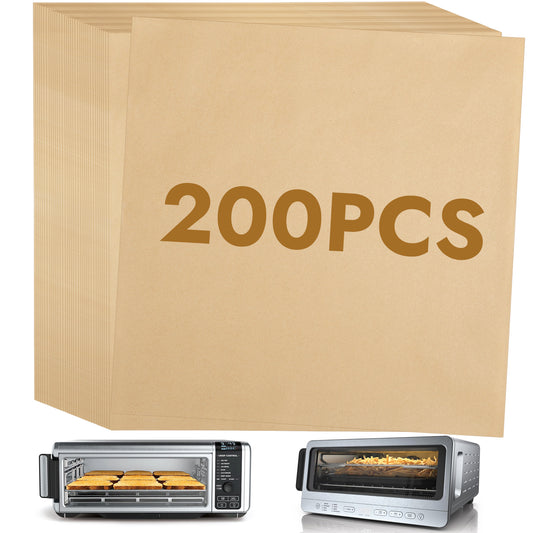 BYKITCHEN 200PCS 12 Inch Air Fryer Parchment Paper, Sandwich Wrapping Paper, Food Basket Liners, Airfryer Liners for Ninja Air Fryer SP101 SP201 SP301 SP151 SP351, Flip Up Toaster Oven Accessories