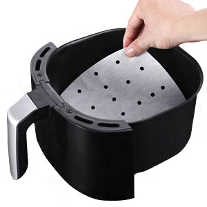 Air Fryer Parchment Paper, Set of 200, 8.5 inch Square Airfryer Liners/Steaming Parchment Liner/Perforated Parchment Paper for Air Fryer, Steaming Basket and More