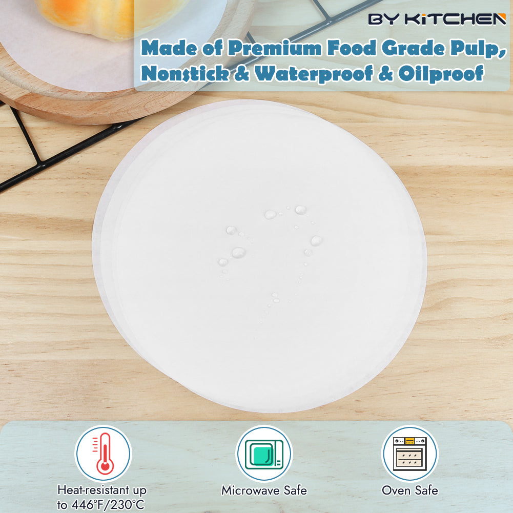 Baking Parchment Rounds, Set of 100, Non Stick 10 Inch Round Parchment Paper/Cake Parchment Circles for Cake Pan, Tortilla Press and so on(7/8/9/12inch Available)