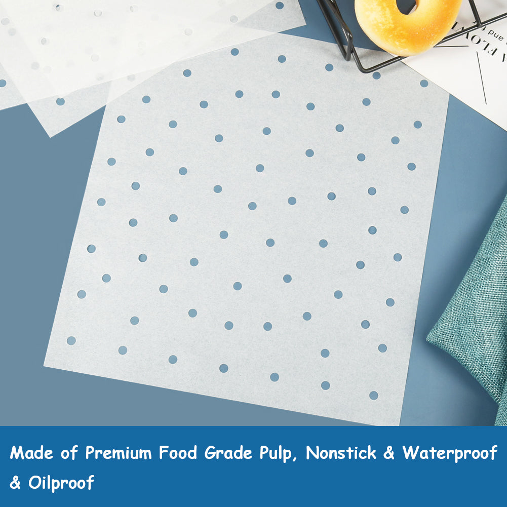 BYKITCHEN Air Fryer Oven Liners, 11x12 inches, Nonstick Parchment Paper for Ninja Foodi Air Fryers, Toaster Ovens, Dehydrators, Steaming Baskets (Set of 100)