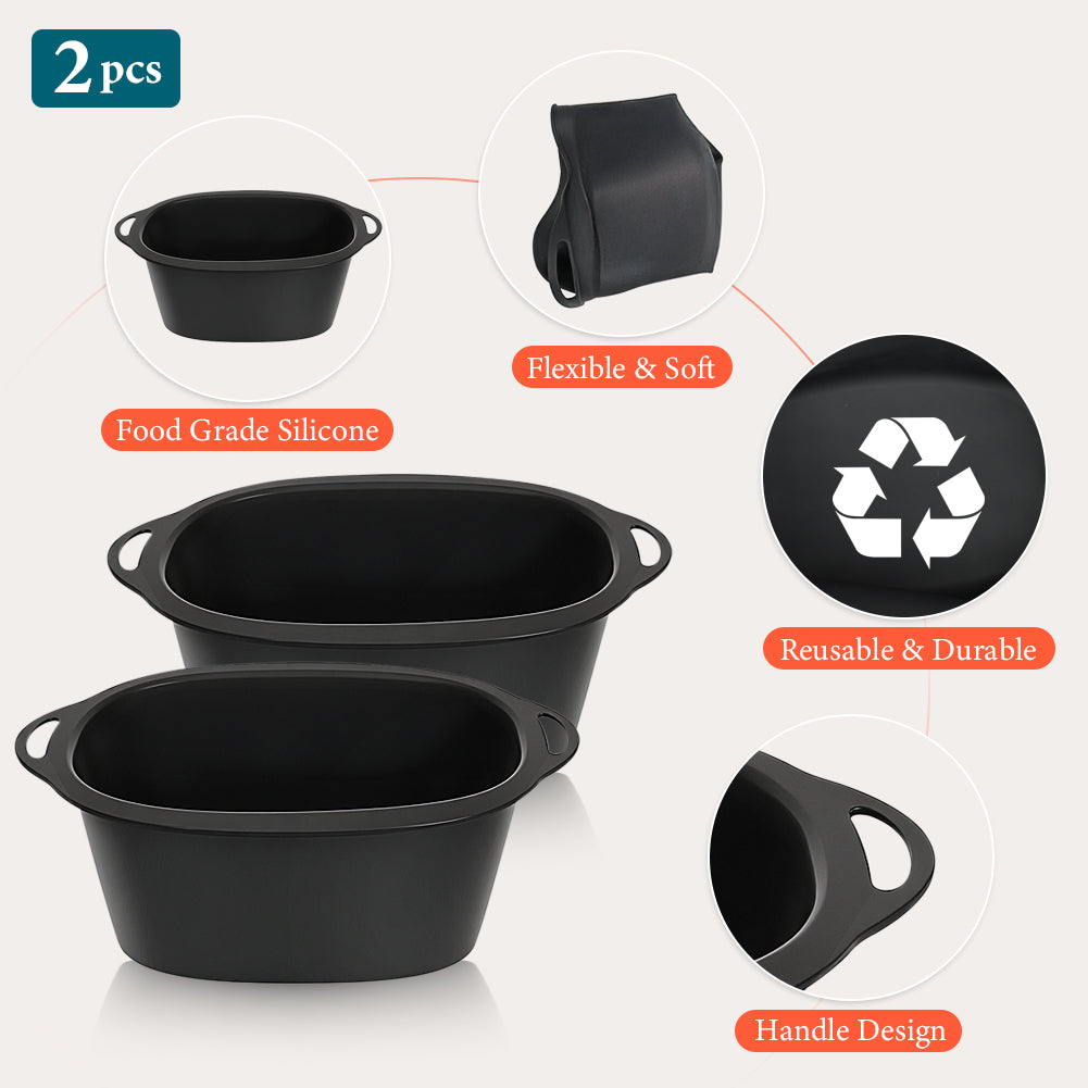 BYKITCHEN Silicone Slow Cooker Liners Compatible with Ninja Foodi Possible Cooker 8 in 1 MC1001UK, MC1001UKSTGD, MC1001UK Series, 2Pcs Reusable Silicone Liner, Ninja Slow Cooker Accessories