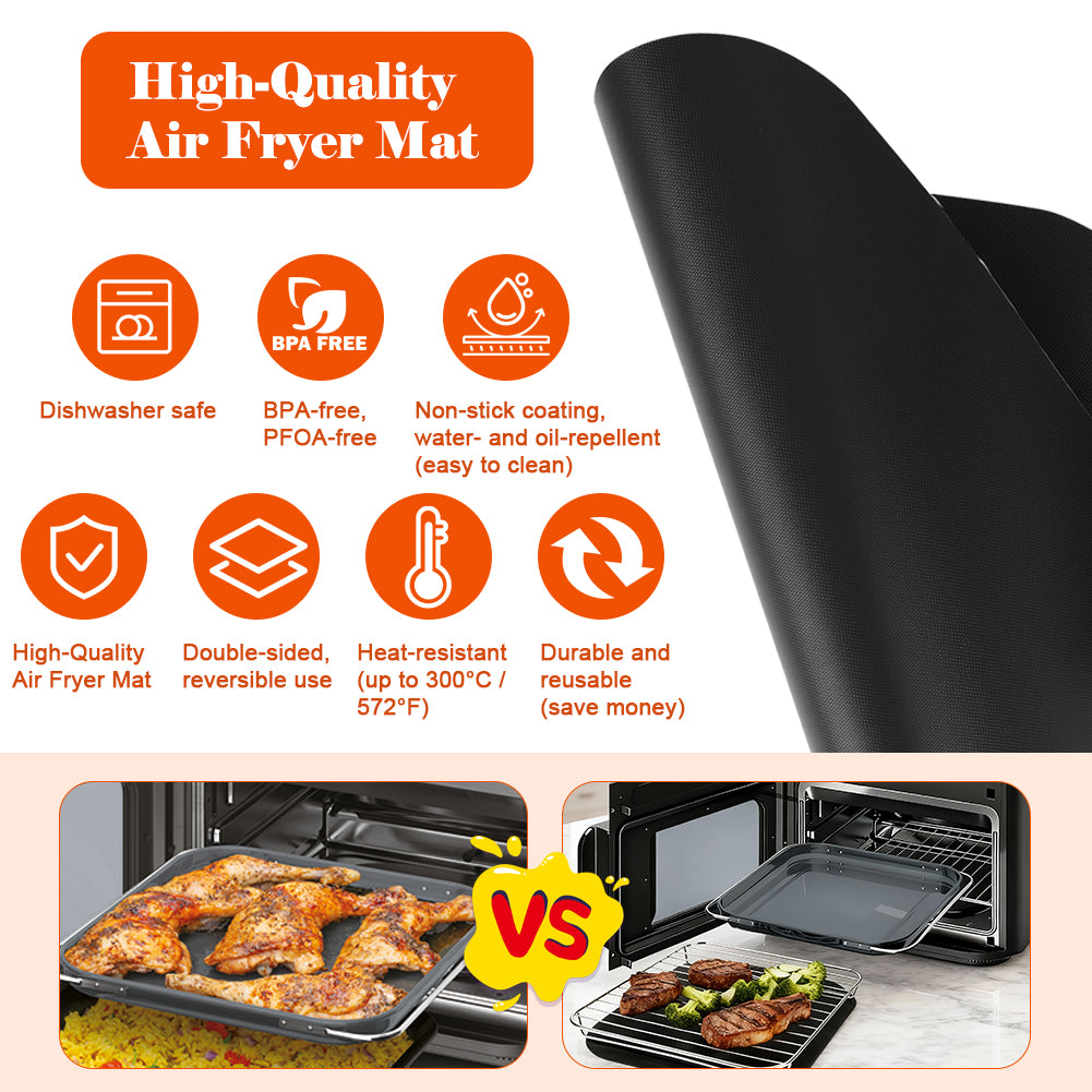 BYKITCHEN Air Fryer Accessories for Ninja Combi 12-in-1 Multi-Cooker, Air Fryer Rack with 2 Oven Liner for Ninja Microwave Oven, Air Fryer SPF700UK, Grill/Roasting Rack