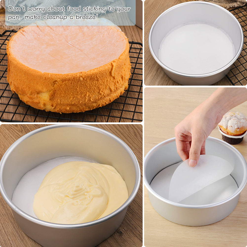 Baking Parchment Rounds, Set of 100, Non Stick 10 Inch Round Parchment Paper/Cake Parchment Circles for Cake Pan, Tortilla Press and so on(7/8/9/12inch Available)