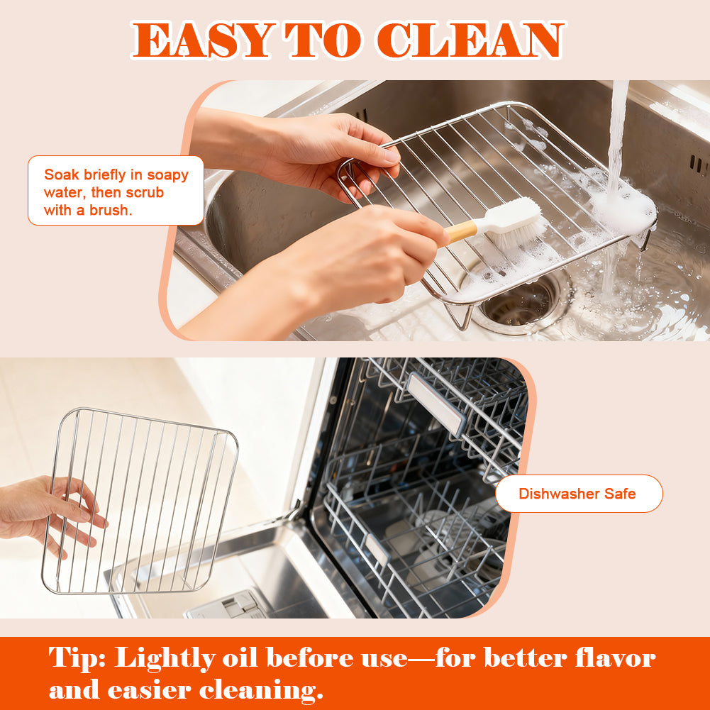 BYKITCHEN Air Fryer Accessories for Ninja Combi 12-in-1 Multi-Cooker, Air Fryer Rack with 2 Oven Liner for Ninja Microwave Oven, Air Fryer SPF700UK, Grill/Roasting Rack