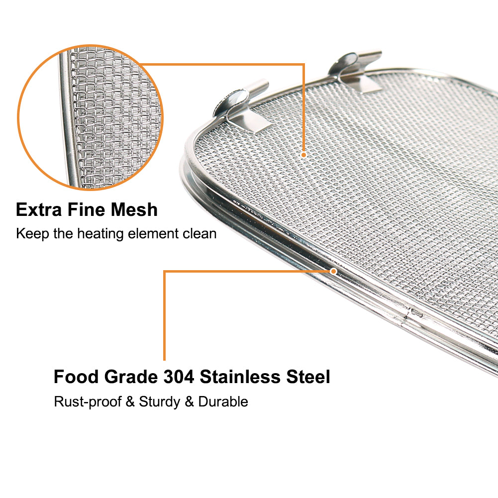 BYKITCHEN Stainless Steel Splatter Shield for Ninja Foodi AG301, Air Fryer Accessories for Ninja Foodi 5-in-1 Indoor Grill, Replacement Parts for Ninja Foodi AG300, AG300C,AG301C, AG302, AG400