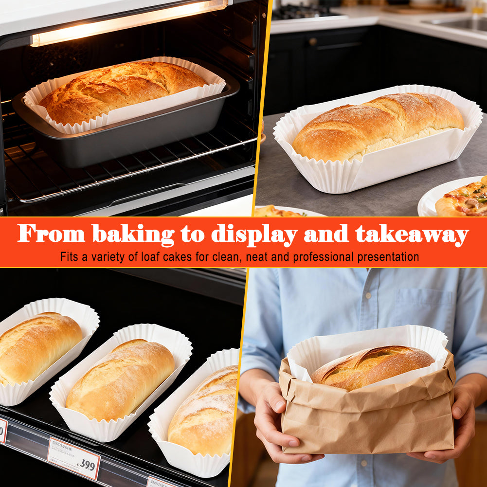 BYKITCHEN 120PCS Loaf Tin Liners for 2LB Bread Tins Baking Bread, Banana Bread, Non-Stick Cake Tin Liners for Loaf Pan, Air Fryer, Microwaves, Oven Safe, Heat Resistant