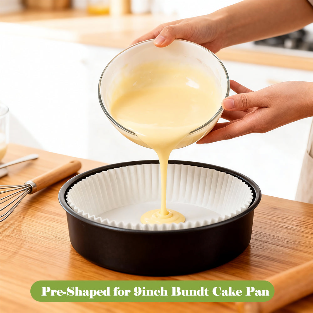 BYKITCHEN Round Cake Tin Liners 9 Inch for 23cm Springform Cake Tins & Baking Pan, Greaseproof Parchment Paper Liner, Disposable Non-Stick Baking Parchment Paper for Air Fryer