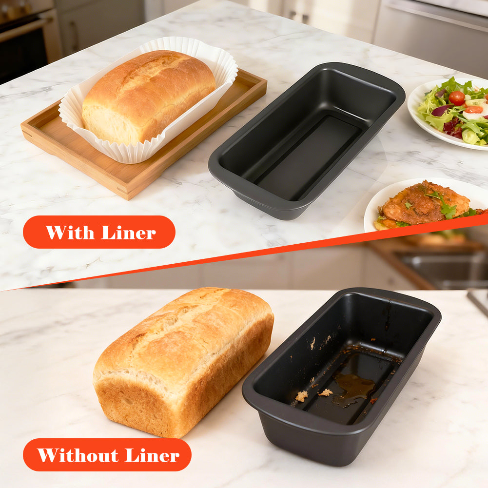 BYKITCHEN 120PCS Loaf Tin Liners for 2LB Bread Tins Baking Bread, Banana Bread, Non-Stick Cake Tin Liners for Loaf Pan, Air Fryer, Microwaves, Oven Safe, Heat Resistant
