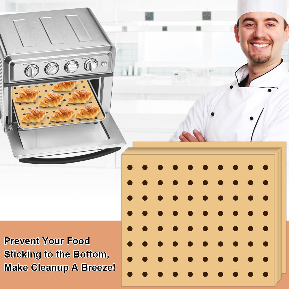 BYKITCHEN Air Fryer Oven Liner, 9x11 Inch, Unbleached Rectangle Air Fryer Parchment Paper, Compatible with Cuisinart, Breville, Emeril Lagasse and More, Airfryer Toaster Oven Accessories(Set of 100)
