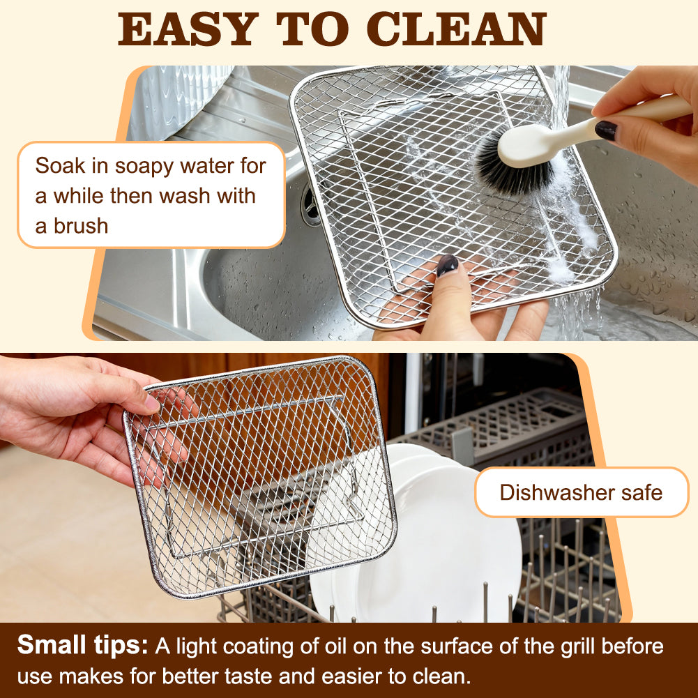 BYKITCHEN Enlarged Air Fryer Accessories for Ninja Foodi Max AF400UK 9.5L & COSORI Dual 8.5L, 3-Tier Stacking Rack with 8 Silicone Feet, Grill Rack for EMtronics/Cuisinart Dual Basket Air Fryers