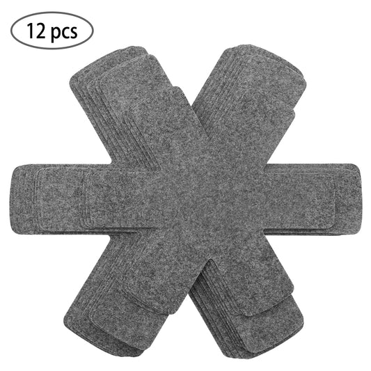 BOYAN Pot and Pan Protectors, Set of 12 and 3 Different Size, Cookware Dividers Pads/Stacking Pan Protectors/Pot Separators Pads for Protecting and Separating Pots Pans